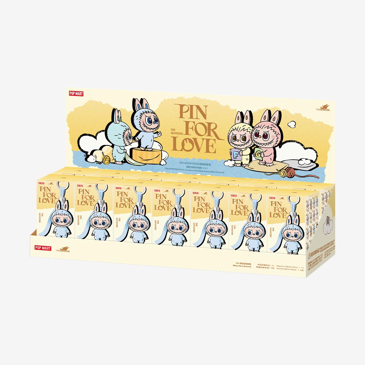 THE MONSTERS #V4 MINI PIN FOR LOVE SERIES-VINYL PLUSH PENDANT BLIND BOX (A-M)
